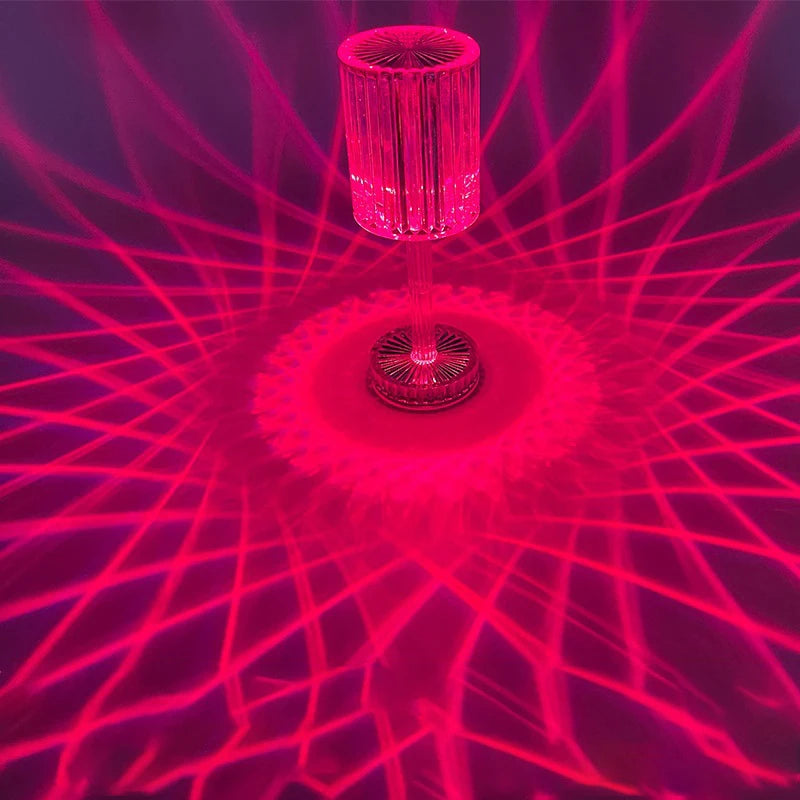 LED Night Light Crystal Lamp Projection Touch Color Changing Room Decoration