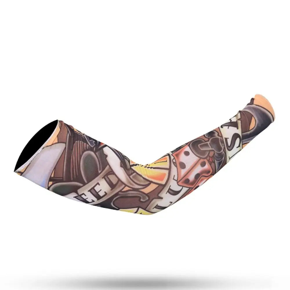 1Pc Tattoo Sleeve for Men Women Anti-Sunburn Sleeve Elastic Outdoor Nightclub Cycling Arm Cover Party Cycling Flower Arm
