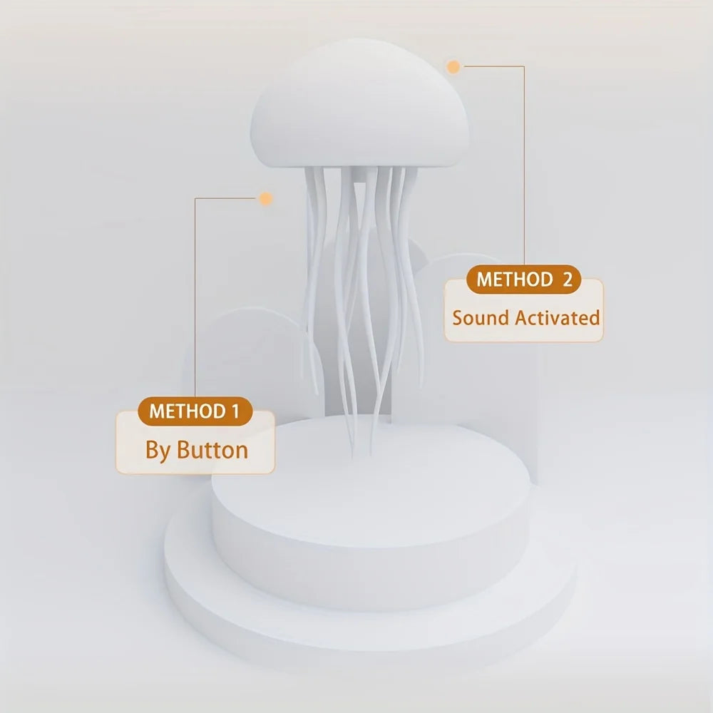 Modern Jellyfish Table Lamp Cartoon Dancing Jellyfish Bedside Lamp Adjustable Color LED Night Light Birthday Gift for Kids New