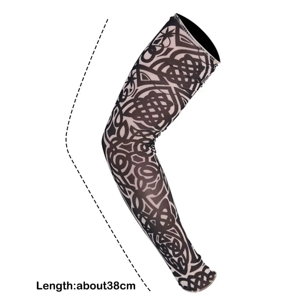 1Pc Tattoo Sleeve for Men Women Anti-Sunburn Sleeve Elastic Outdoor Nightclub Cycling Arm Cover Party Cycling Flower Arm