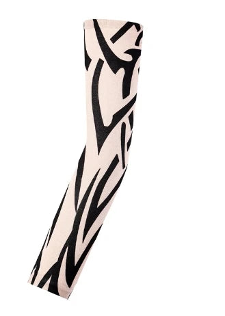 1PCS Men Long Fake Warmers Summer Tattoo Sleeves Sun Protection Cover Outdoor Gloves Driving Ice Silk Arm Sleeves Women