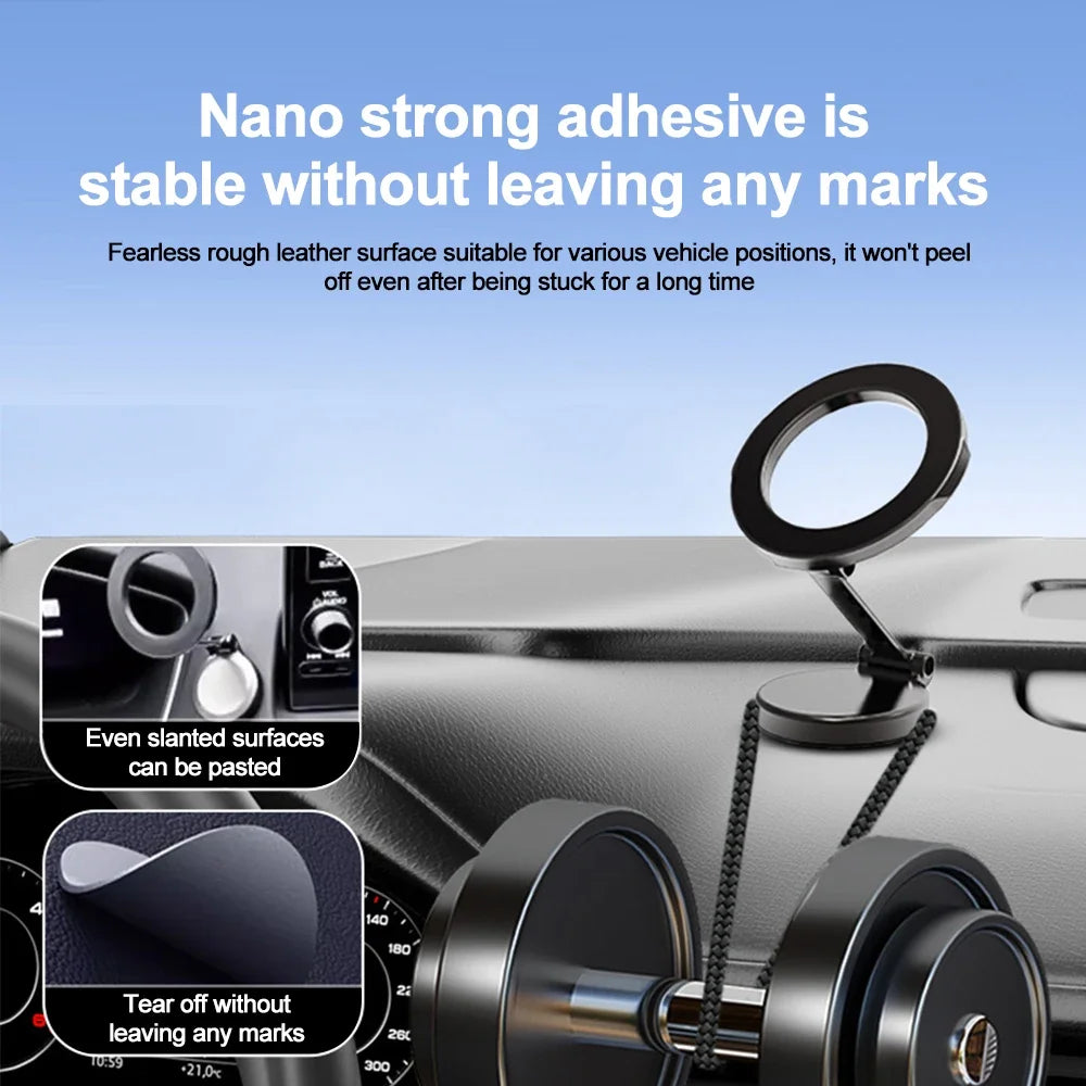 Strong Magnetic Cell Phone Holder Car 360° Swivel Adjustable Back Sticker Holder Magsafe for IPhone 15 Samsung Xiaomi Universal