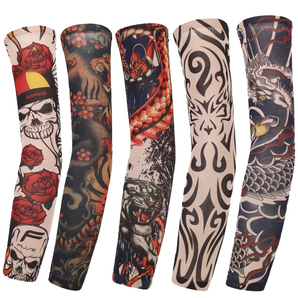 Running UV Protection Basketball Outdoor Sport Flower Arm Sleeves Tattoo Arm Sleeves Arm Cover Sun Protection