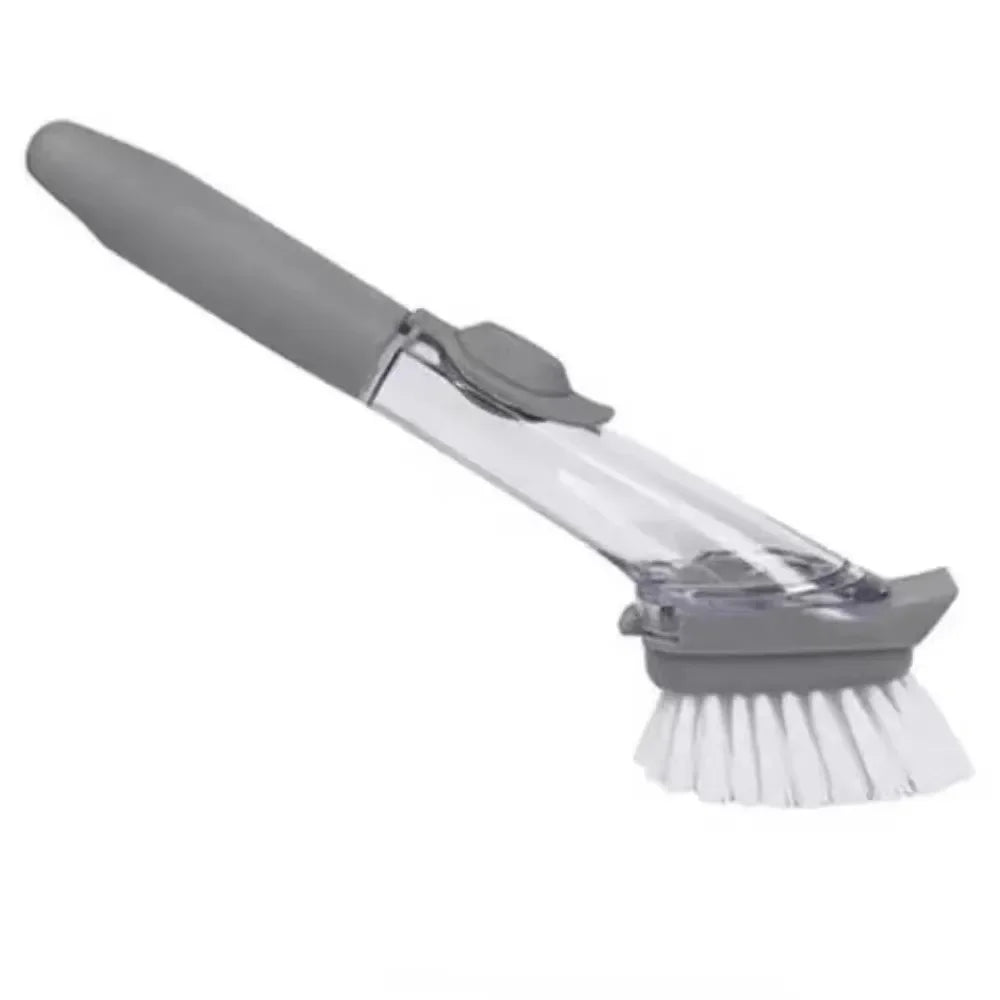2 in 1 Refillable Kitchen Brush Long Handle Detachable Soap Dispenser Scrubber for Pots Dishes Sink Non Scratch Eco Friendly