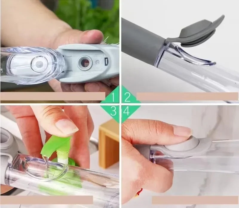 2 in 1 Refillable Kitchen Brush Long Handle Detachable Soap Dispenser Scrubber for Pots Dishes Sink Non Scratch Eco Friendly