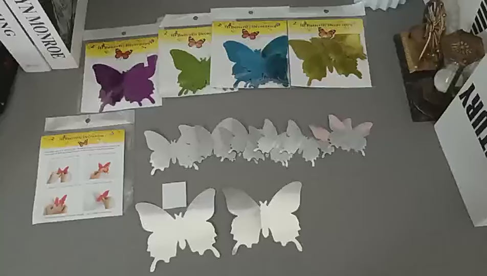 12pcs 3D Butterfly Mirror Wall Sticker Decal Removable DIY Art Party Wedding Decoration Kids Room Home Decor Crystal Sticker