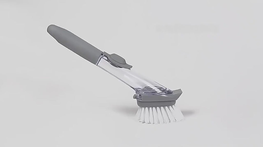 2 in 1 Refillable Kitchen Brush Long Handle Detachable Soap Dispenser Scrubber for Pots Dishes Sink Non Scratch Eco Friendly