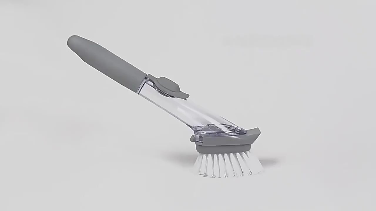 2 in 1 Refillable Kitchen Brush Long Handle Detachable Soap Dispenser Scrubber for Pots Dishes Sink Non Scratch Eco Friendly